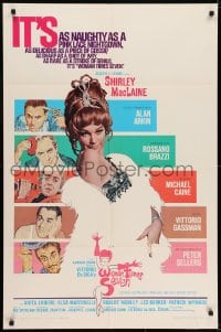 6f976 WOMAN TIMES SEVEN 1sh 1967 MacLaine is as naughty as a pink lace nightgown, Cassell art!