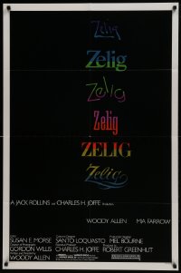 6f998 ZELIG 1sh 1983 Mia Farrow, John Buckwalter, wacky Woody Allen directed mockumentary!