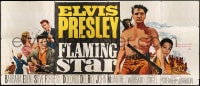 6g045 FLAMING STAR 24sh 1960 Elvis Presley with rifle, Steve Forrest & John McIntire, rare!