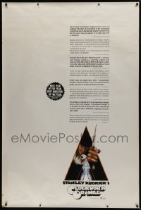 6g356 CLOCKWORK ORANGE 40x60 1972 Kubrick classic, Castle art of McDowell, x-rated, rare reviews!