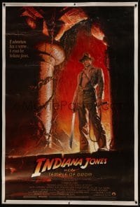 6g363 INDIANA JONES & THE TEMPLE OF DOOM 40x60 1984 Harrison Ford, Lucas & Spielberg!
