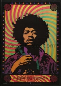 6g117 JIMI HENDRIX lenticular 19x27 English commercial poster 2000s psychedelic art of guitarist!