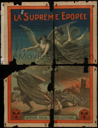 6g101 LA SUPREME EPOPEE French 1p 1919 striking art of World War I battle, Haenri Desfontaines!