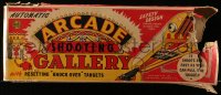 6g005 ARCADE SHOOTING GALLERY toy in box 1950s automatic tin & plastic toy shooting range!