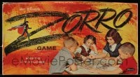 6g258 ZORRO board game 1965 from Walt Disney, collect a set of cards that spell out ZORRO!