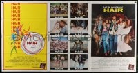 6g061 HAIR 1-stop poster 1979 Milos Forman musical, Treat Williams, different Bob Peak art!