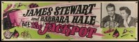 6g387 JACKPOT paper banner 1950 James Stewart wins a radio show contest, but can't afford the prize!