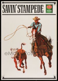 6g104 DEL MONTE 26x37 advertising packet 1960s cowboy western art, horses, cattle and more!