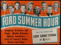6g275 FORD SUMMER HOUR tv poster 1939 Jane Pickens, Gordon Gifford, Meredith Wilson, Bob Hannon!
