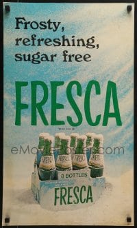 6g123 FRESCA 16x27 advertising poster 1960s refreshing, sugar free & can survive an arctic blast!