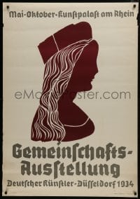 6g279 GEMEINSCHAFTSAUSSTELLUNG 33x48 German museum/art exhibition 1934 Schomecker silhouette art!