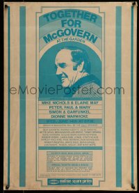 6g116 TOGETHER FOR MCGOVERN 17x24 political campaign 1972 many of Hollywood's top stars appearing!