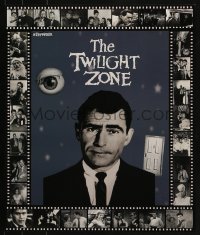 6g137 TWILIGHT ZONE 19x23 special poster 1980s close up of Rod Serling surrounded by scenes!