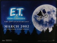 6g344 E.T. THE EXTRA TERRESTRIAL subway poster R2002 Drew Barrymore, Spielberg, bike over the moon!
