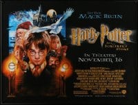6g345 HARRY POTTER & THE PHILOSOPHER'S STONE subway poster 2001 cool cast montage art by Drew Struzan!