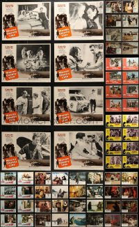 6h197 LOT OF 72 LOBBY CARDS 1960s-1970s complete sets of 8 cards from 9 different movies!