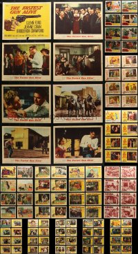 6h211 LOT OF 48 LOBBY CARDS 1940s-1960s complete sets of 8 cards from 13 different movies!