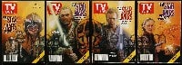 6h026 LOT OF 4 TV GUIDES WITH PHANTOM MENACE COVERS 1999 interconnecting Drew Struzan art!