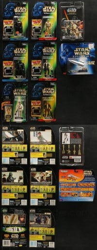 6h038 LOT OF 7 STAR WARS ACTION FIGURES AND TOYS 1990s all in their original packaging!