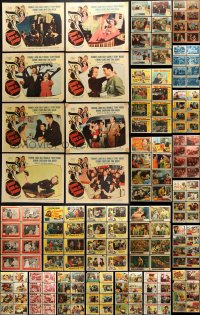6h169 LOT OF 256 LOBBY CARDS 1940s-1950s complete sets of 8 cards from 22 different movies!
