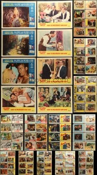 6h183 LOT OF 128 LOBBY CARDS 1940s-1960s incomplete sets from a variety of different movies!