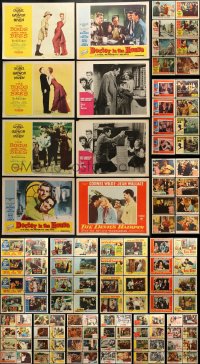 6h177 LOT OF 157 LOBBY CARDS 1940s-1960s incomplete sets from a variety of different movies!
