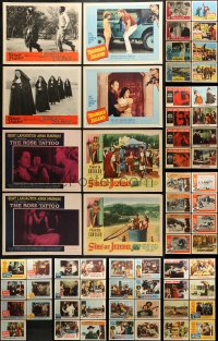 6h198 LOT OF 71 LOBBY CARDS 1950s-1960s incomplete sets from a variety of different movies!