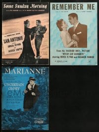 6h337 LOT OF 3 ERROL FLYNN SHEET MUSIC 1940s a variety of different movie songs!