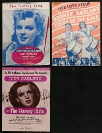 6h336 LOT OF 3 JUDY GARLAND SHEET MUSIC 1940s a variety of different movie songs!