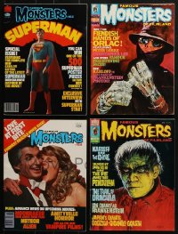 6h059 LOT OF 4 FAMOUS MONSTERS OF FILMLAND MAGAZINES 1970s Superman, Karloff in The Ghoul & more!
