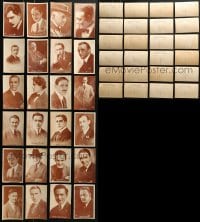 6h017 LOT OF 24 SILENT MALE STAR POSTCARDS 1920s great head & shoulders portraits!