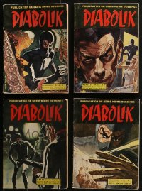 6h049 LOT OF 4 DIABOLIK FRENCH PAPERBACK BOOKS 1968-1969 all with wonderful cover art!