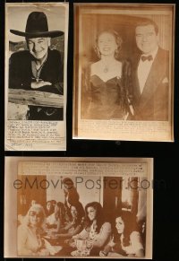 6h378 LOT OF 3 NEWS PHOTOS 1970s Hopalong Cassidy, Jack Hawkins, Ginger Rogers at Miss Universe!