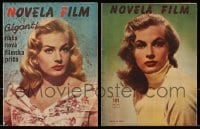 6h058 LOT OF 2 NOVELA FILM MAGAZINES WITH ANITA EKBERG COVERS 1957 the beautiful Swedish star!