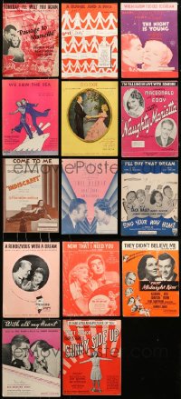 6h314 LOT OF 14 SHEET MUSIC 1930s-1940s great songs from a variety of different movies!