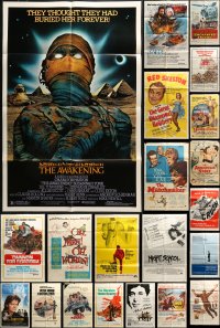 6h131 LOT OF 56 FOLDED ONE-SHEETS 1950s-1980s great images from a variety of different movies!
