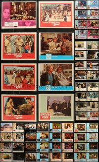 6h194 LOT OF 85 LOBBY CARDS 1950s-1990s incomplete sets from a variety of different movies!