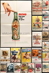 6h102 LOT OF 95 FOLDED ONE-SHEETS 1950s-1970s great images from a variety of different movies!