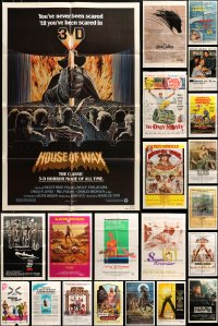 6h114 LOT OF 78 FOLDED ONE-SHEETS 1960s-1980s great images from a variety of different movies!
