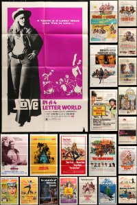 6h147 LOT OF 37 FOLDED ONE-SHEETS 1960s-1980s great images from a variety of different movies!