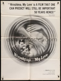 6j021 HIROSHIMA MON AMOUR 30x40 1960 Alain Resnais classic, Emmanuelle Riva, Eiji Okada