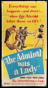 6j508 ADMIRAL WAS A LADY 3sh 1950 Edmond O'Brien, boxer & cab driver lust after sexy Wanda Hendrix!