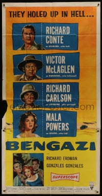 6j547 BENGAZI 3sh 1955 Richard Conte, Victor McLaglen, Carlson, Powers, they holed up in Hell!