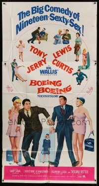 6j561 BOEING BOEING 3sh 1965 Tony Curtis & Jerry Lewis in the big comedy of nineteen sexty-sex!