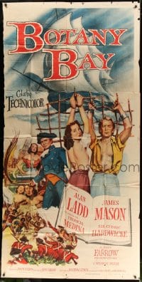 6j565 BOTANY BAY 3sh 1953 James Mason, Alan Ladd & Patricia Medina bound to the rigging, Australia!