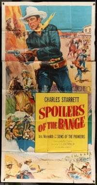 6j586 CHARLES STARRETT 3sh 1952 great Glenn Cravath cowboy art, Spoilers of the Range!