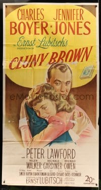 6j589 CLUNY BROWN 3sh 1946 great stone litho of Charles Boyer & Jennifer Jones, Ernst Lubitsch!