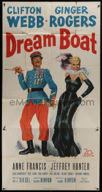 6j624 DREAM BOAT 3sh 1952 sexy Ginger Rogers was professor Clifton Webb's co-star in silent movies!