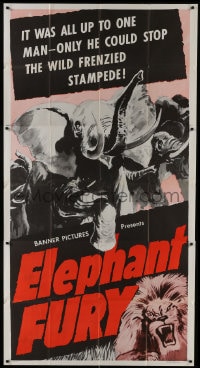 6j630 ELEPHANT FURY 3sh 1956 it was all up to one man, only he could stop a wild frenzied stampede!