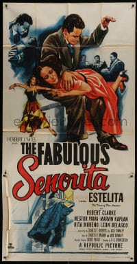 6j637 FABULOUS SENORITA 3sh 1952 wacky art of Robert Clarke spanking Estelita Rodriguez!